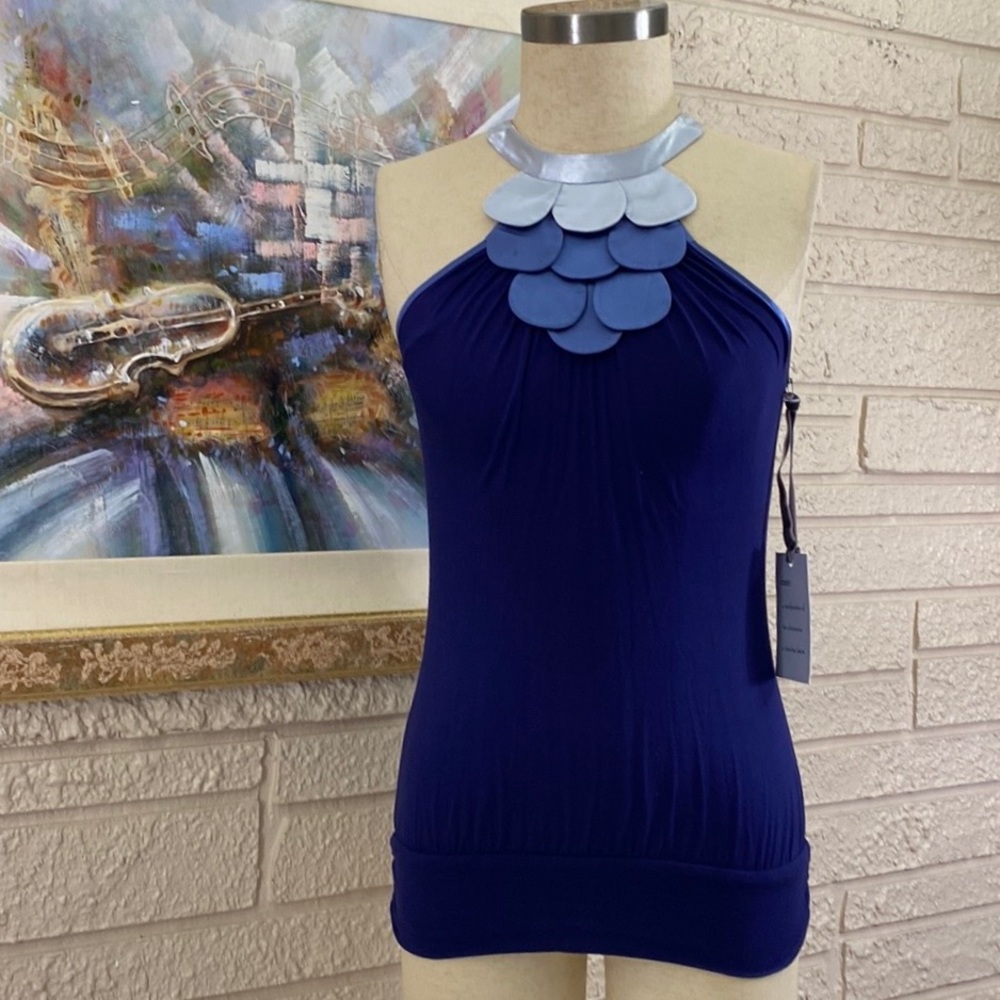 Dream Culture Petal Appliqué Halter Style Top
